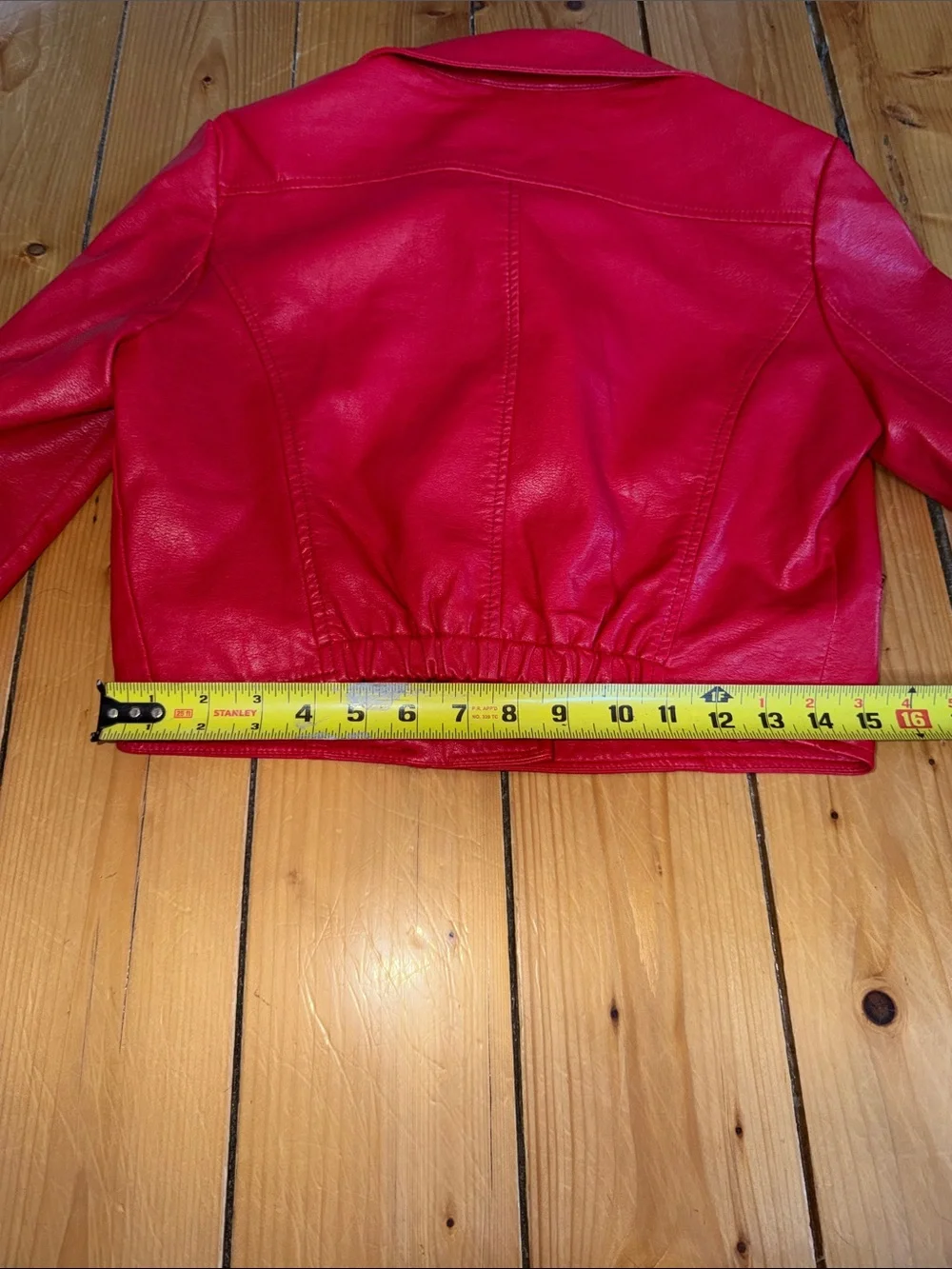 LA Coalition Bright Red Faux Leather Moto Jacket size S